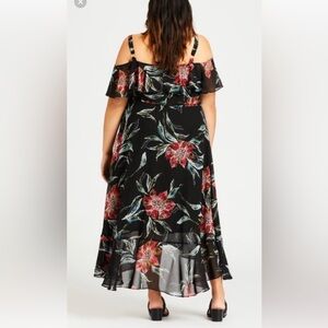 Avenue Black Floral High Low Dress